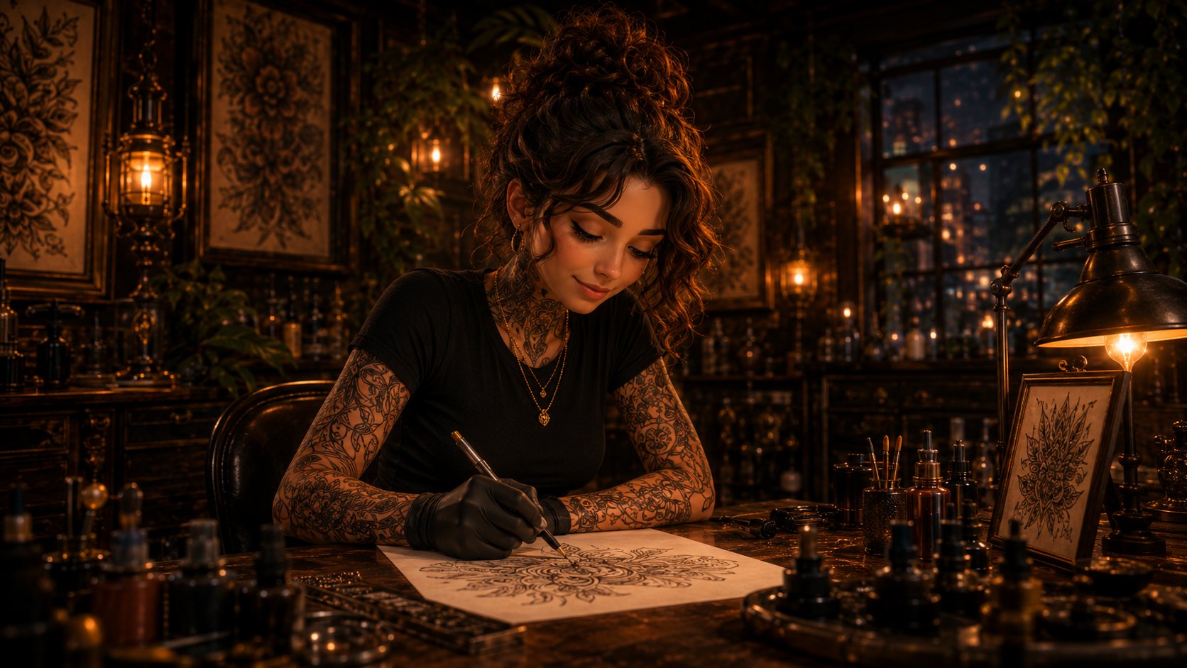Sienna Rowe, fine-line and ornamental artist